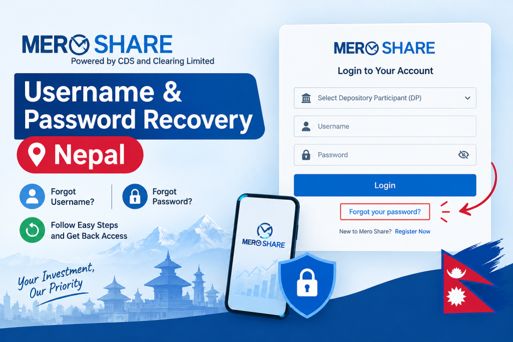 Mero Share username and password recovery guide Nepal
